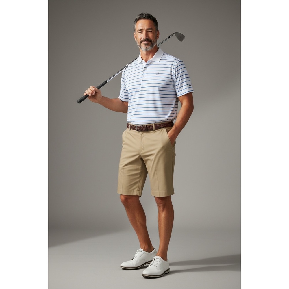 Nike‎ Golf Dri-FIT Mens Size 36 Khaki Flat Front Shorts Tan Performance